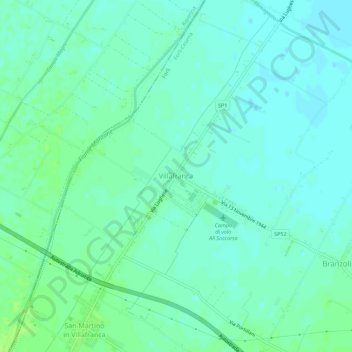 Mapa topográfico Villafranca, altitude, relevo