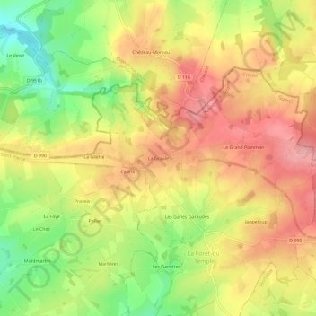 Mapa topográfico La Graule, altitude, relevo