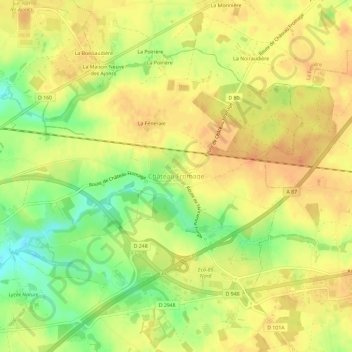 Mapa topográfico Château Fromage, altitude, relevo