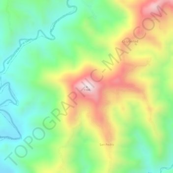 Mapa topográfico 1188, altitude, relevo