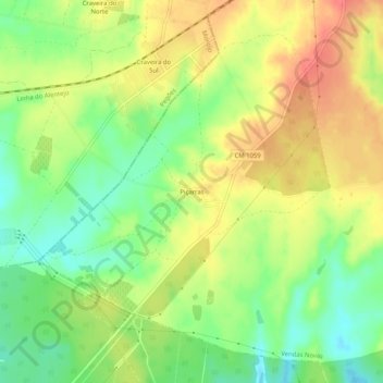 Mapa topográfico Piçarras, altitude, relevo