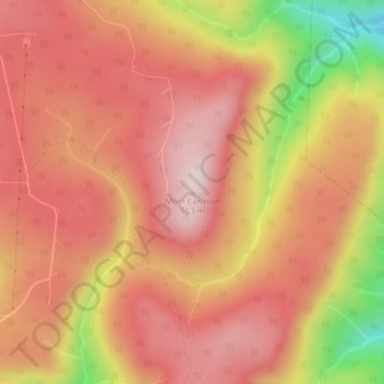 Mapa topográfico Mont Carleton, altitude, relevo