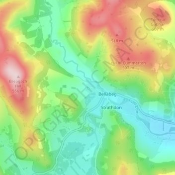 Mapa topográfico Lost, altitude, relevo