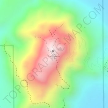 Mapa topográfico Cerro Chajnantor, altitude, relevo
