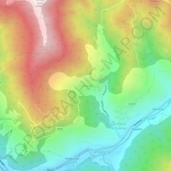 Mapa topográfico Costalta, altitude, relevo