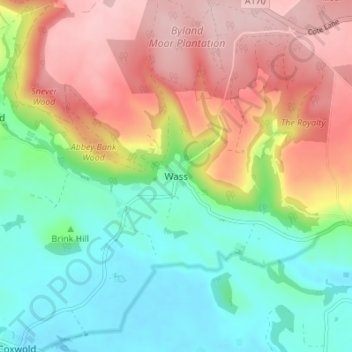 Mapa topográfico Wass, altitude, relevo