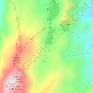 Mapa topográfico Résurgence, altitude, relevo