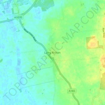 Mapa topográfico Long Riston, altitude, relevo