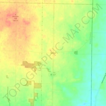 Mapa topográfico Bethel, altitude, relevo