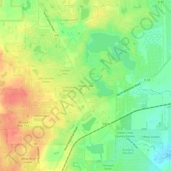 Mapa topográfico Sylvan Lake, altitude, relevo