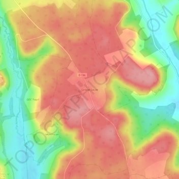 Mapa topográfico Grosse-Sauve, altitude, relevo