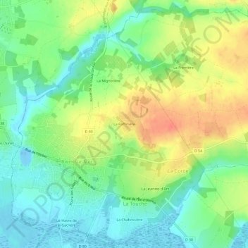 Mapa topográfico La Raffinière, altitude, relevo