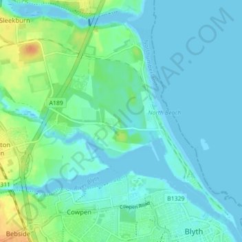 Mapa topográfico Cambois, altitude, relevo