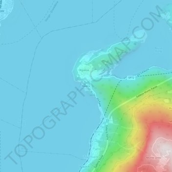 Mapa topográfico Rivetta, altitude, relevo