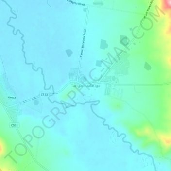 Mapa topográfico Tangambalanga, altitude, relevo