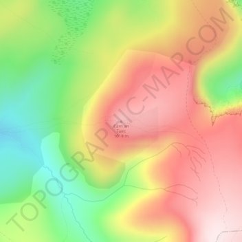 Mapa topográfico Càrn an Tuirc, altitude, relevo