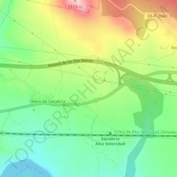 Mapa topográfico San Roque, altitude, relevo