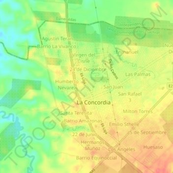 Mapa topográfico Salomon Tufiño, altitude, relevo