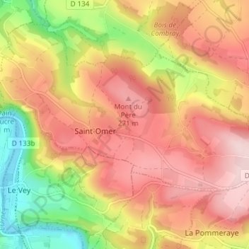 Mapa topográfico Les Basses Planches, altitude, relevo