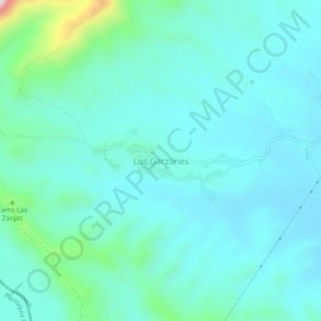 Mapa topográfico Los Garzones, altitude, relevo
