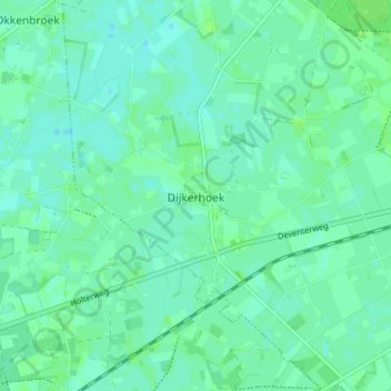Mapa topográfico Dijkerhoek, altitude, relevo