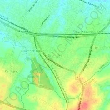 Mapa topográfico Sarimulya, altitude, relevo