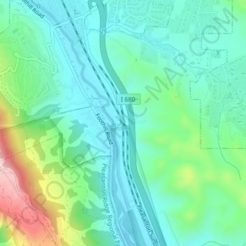 Mapa topográfico Verona, altitude, relevo