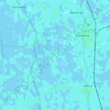 Mapa topográfico Hekkum, altitude, relevo