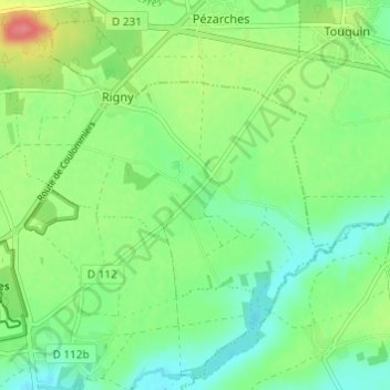 Mapa topográfico Ormeaux, altitude, relevo