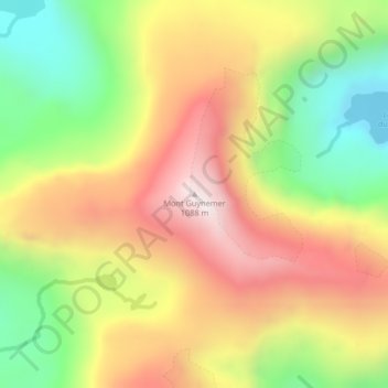 Mapa topográfico Mont Guynemer, altitude, relevo