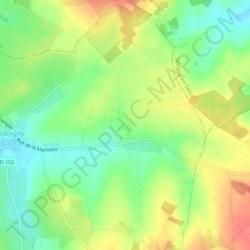 Mapa topográfico Bertrou, altitude, relevo