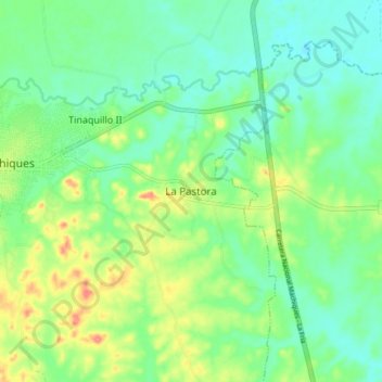 Mapa topográfico La Pastora, altitude, relevo