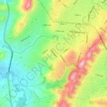 Mapa topográfico Niña Ceci, altitude, relevo