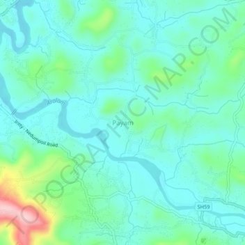 Mapa topográfico Payam, altitude, relevo