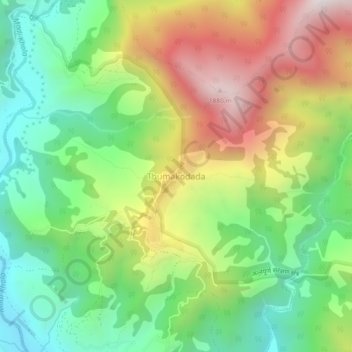 Mapa topográfico Yangjakot, altitude, relevo