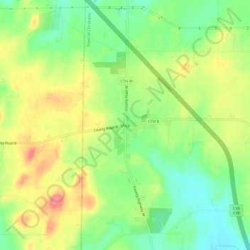 Mapa topográfico Utica, altitude, relevo