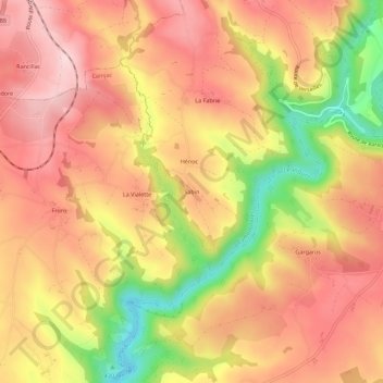 Mapa topográfico Sabin, altitude, relevo