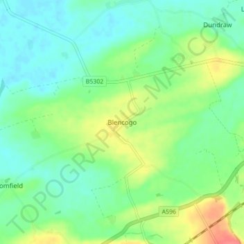 Mapa topográfico Blencogo, altitude, relevo