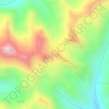 Mapa topográfico CU-1453, altitude, relevo