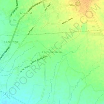 Mapa topográfico Camanacsacan, altitude, relevo