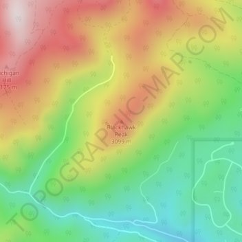 Mapa topográfico Blackhawk Peak, altitude, relevo