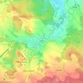 Mapa topográfico Sallingstadt, altitude, relevo