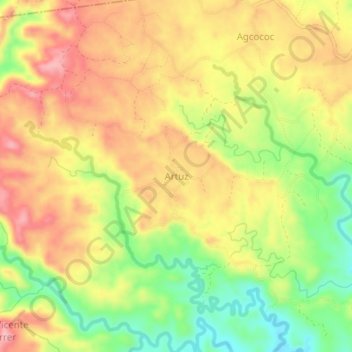 Mapa topográfico Artuz, altitude, relevo