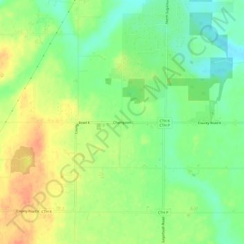 Mapa topográfico Champion, altitude, relevo