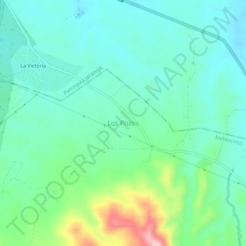 Mapa topográfico Los Pozos, altitude, relevo