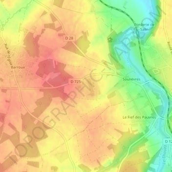 Mapa topográfico Coquine, altitude, relevo