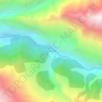 Mapa topográfico Musi Khola, altitude, relevo