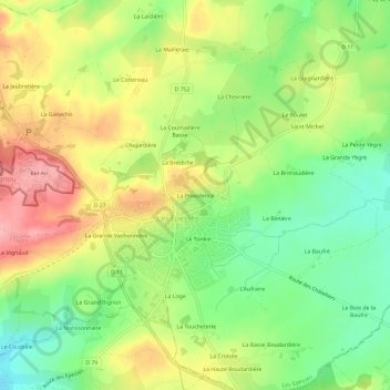 Mapa topográfico La Providence, altitude, relevo