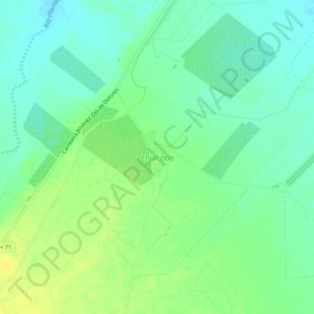 Mapa topográfico El Jacobo, altitude, relevo