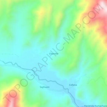Mapa topográfico Chorrillo, altitude, relevo